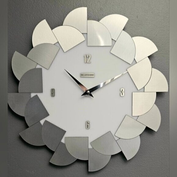Modern Incantesimo Design Genius Pendolo Wall Clock Italy Brushed Metal - Picture 6 of 14